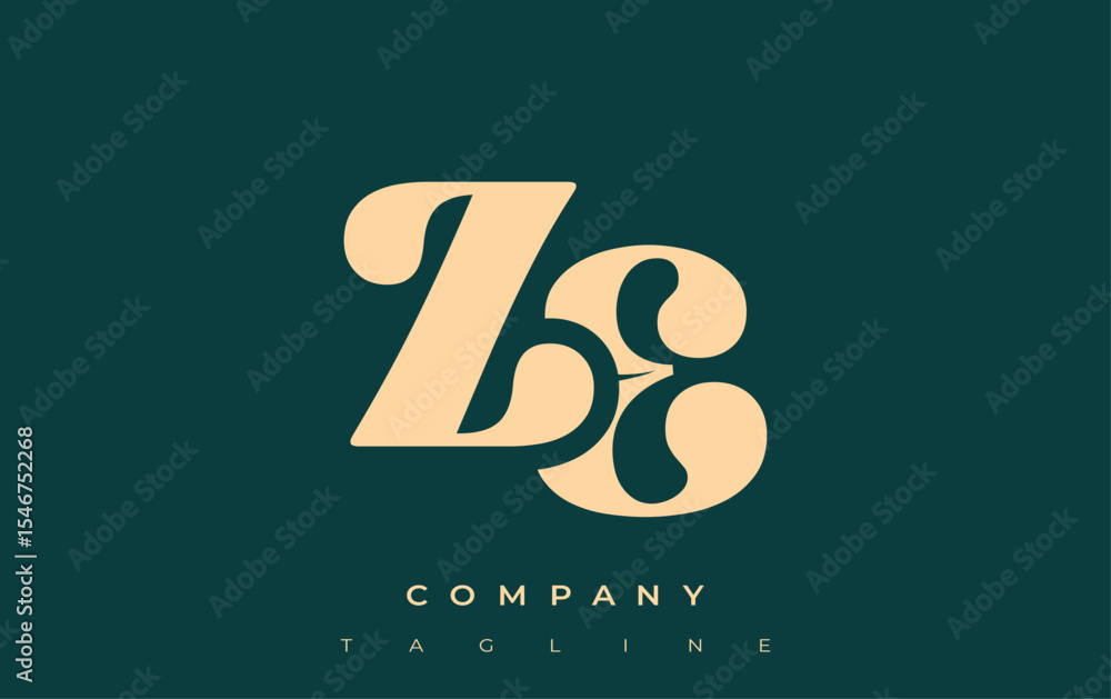 Fototapete ze creative abstract typography logo design. elegant logo combining bold typography and creative sha