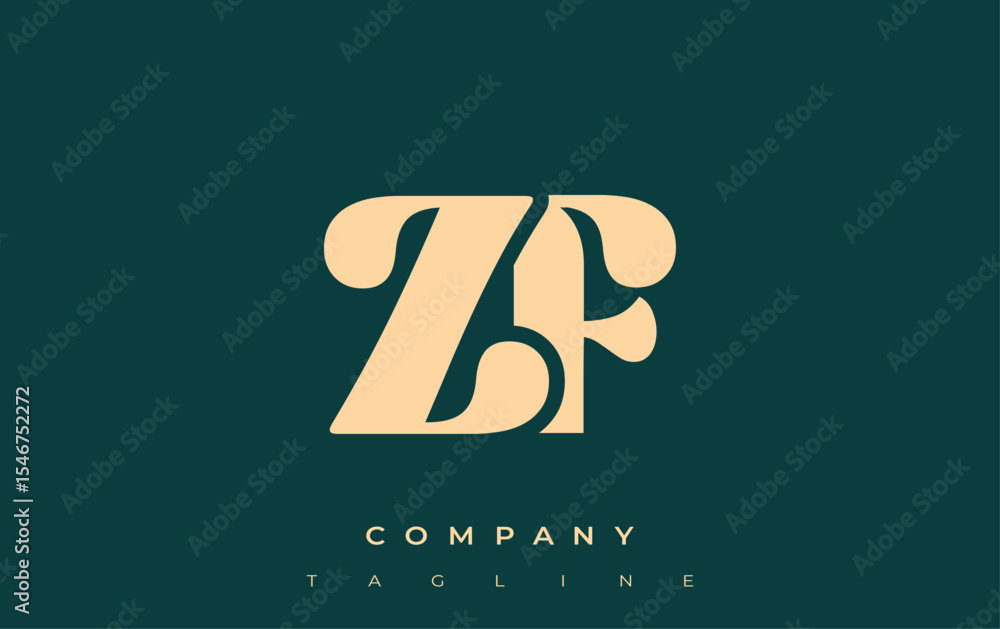 Fototapete zf creative abstract typography logo design. elegant logo combining bold typography and creative sha
