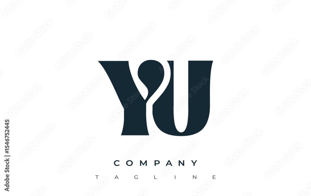 Fototapete yu creative abstract typography logo design. elegant logo combining bold typography and creative sha