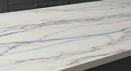 Elegant White Marble Countertop: A Luxurious Kitchen Detail