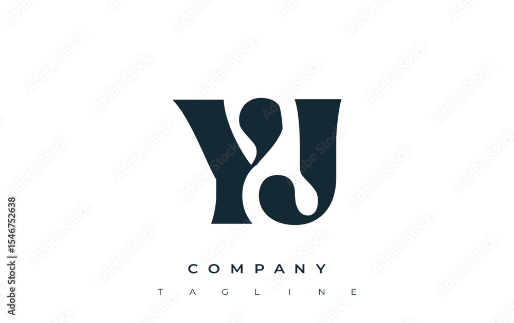 Fototapete yj creative abstract typography logo design. elegant logo combining bold typography and creative sha