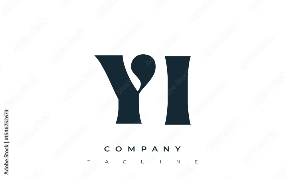 Fototapete yi creative abstract typography logo design. elegant logo combining bold typography and creative sha