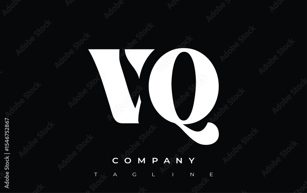 Fototapete vq creative abstract typography logo design. elegant logo combining bold typography and creative sha