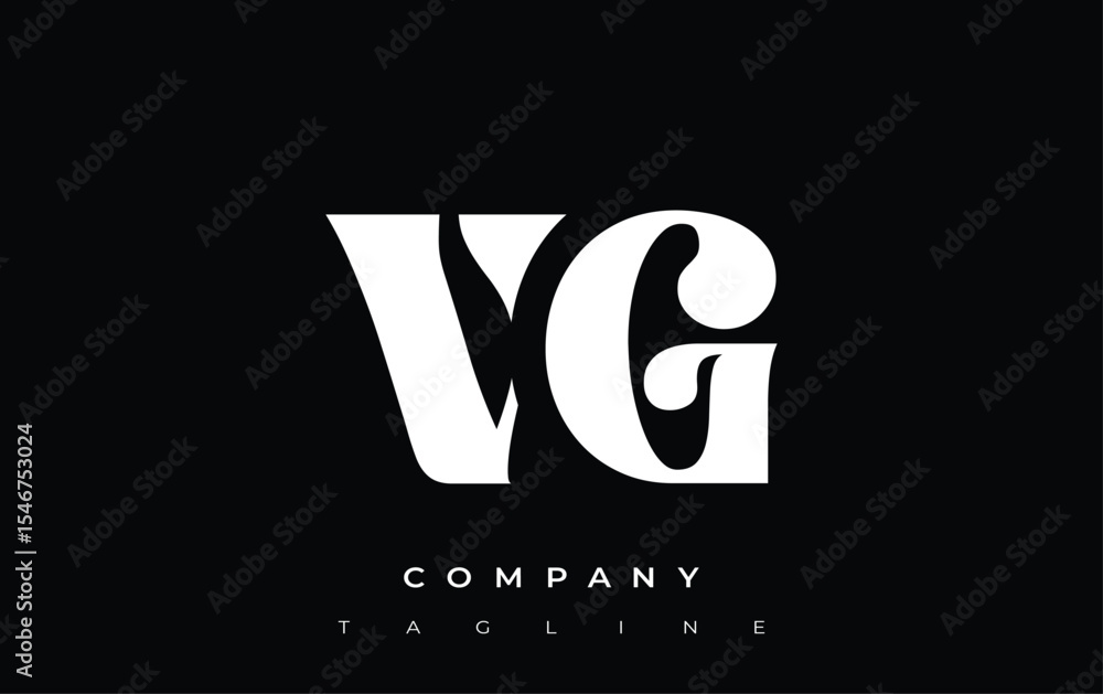 Fototapete vg creative abstract typography logo design. elegant logo combining bold typography and creative sha