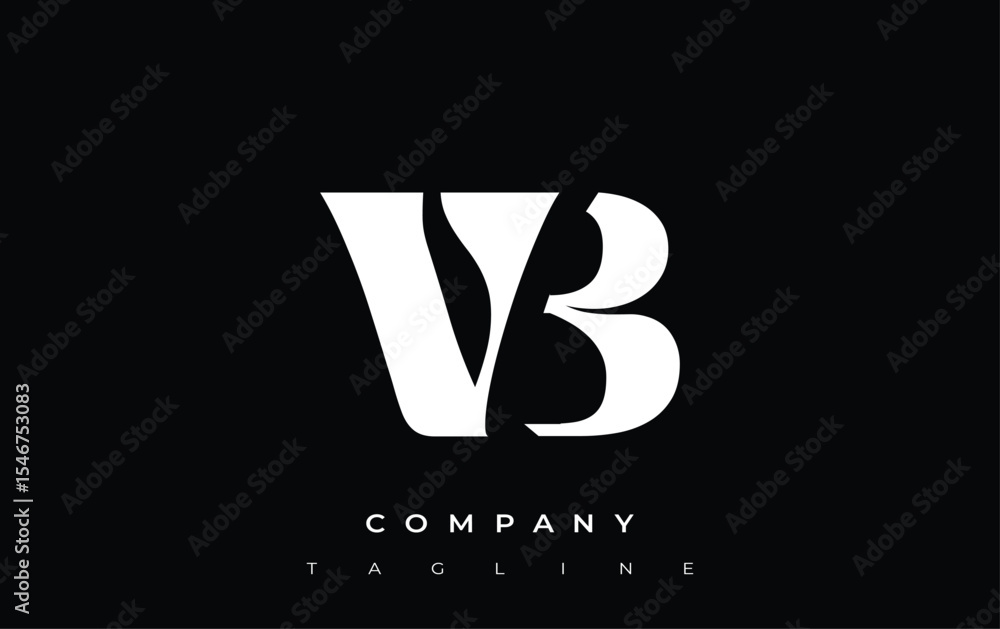Fototapete vb creative abstract typography logo design. elegant logo combining bold typography and creative sha