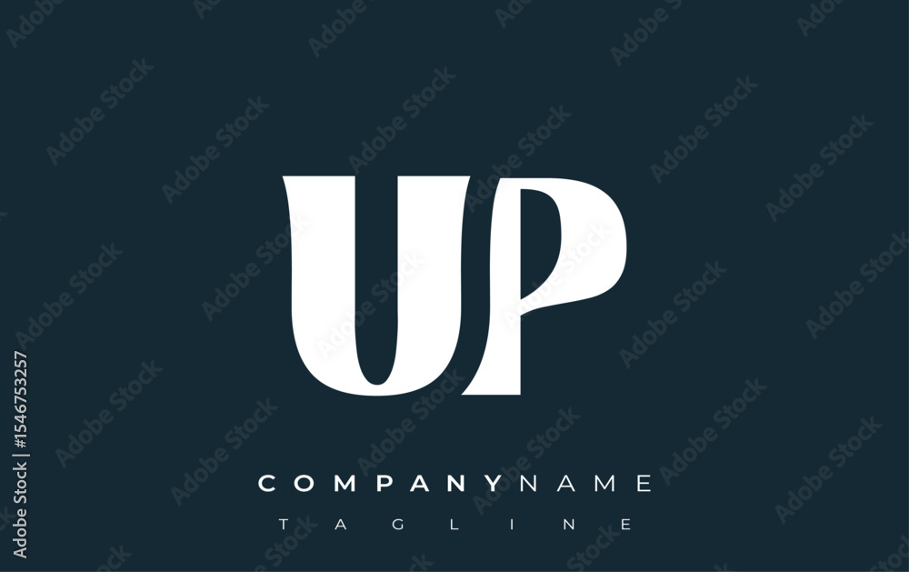 Fototapete up creative abstract typography logo design. elegant logo combining bold typography and creative sha