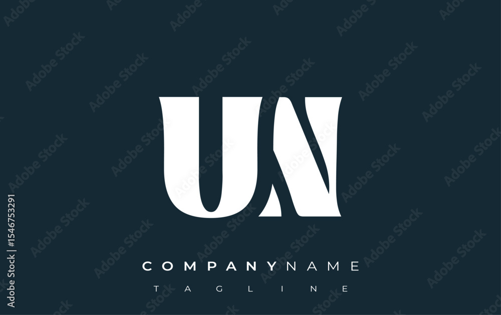 Fototapete un creative abstract typography logo design. elegant logo combining bold typography and creative sha