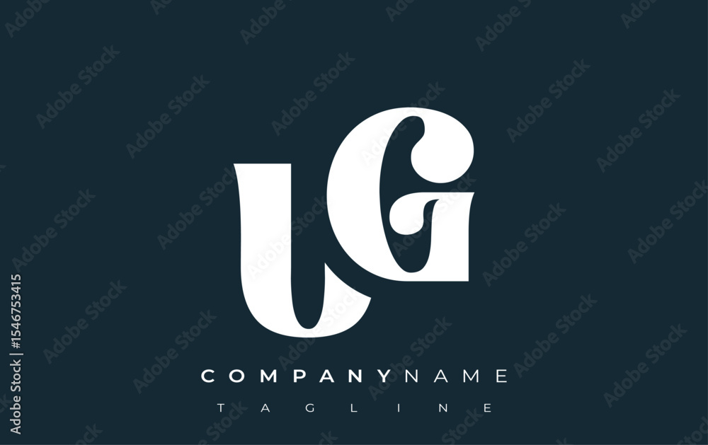 Fototapete ug creative abstract typography logo design. elegant logo combining bold typography and creative sha