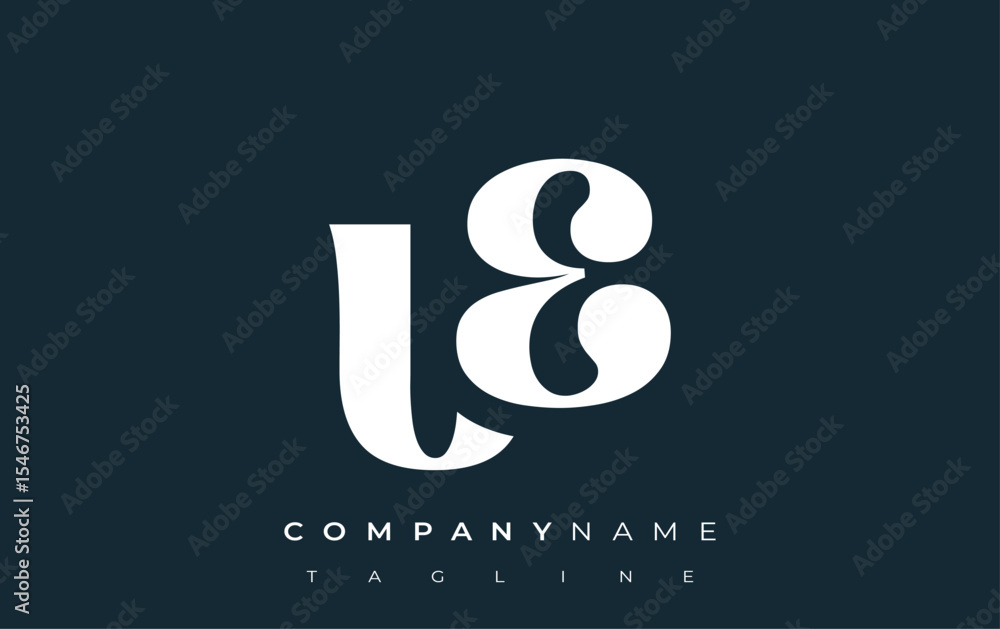 Fototapete ue creative abstract typography logo design. elegant logo combining bold typography and creative sha