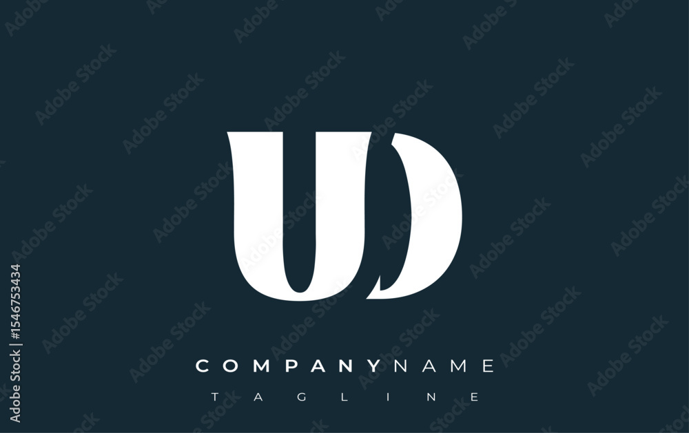 Fototapete ud creative abstract typography logo design. elegant logo combining bold typography and creative sha
