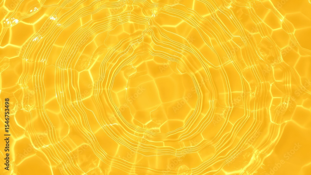 Poster golden liquid surface a mesmerizing display of concentric ripples and abstract reflections, perfect 
