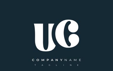 UC Creative Abstract Typography Logo Design. Elegant logo combining bold typography and creative shapes, ideal for branding and identity solutions.