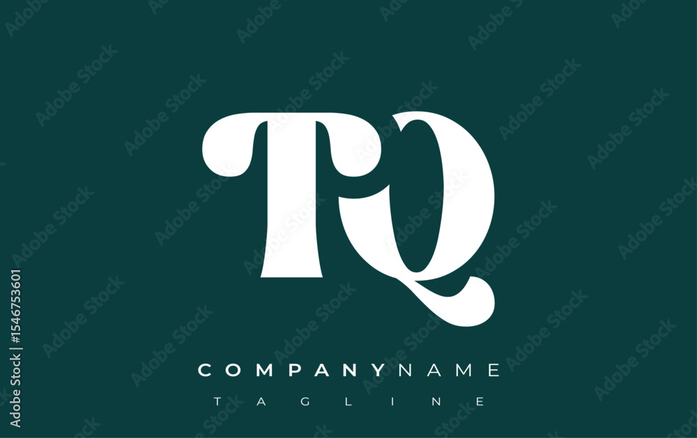 Fototapete tq creative abstract typography logo design. elegant logo combining bold typography and creative sha