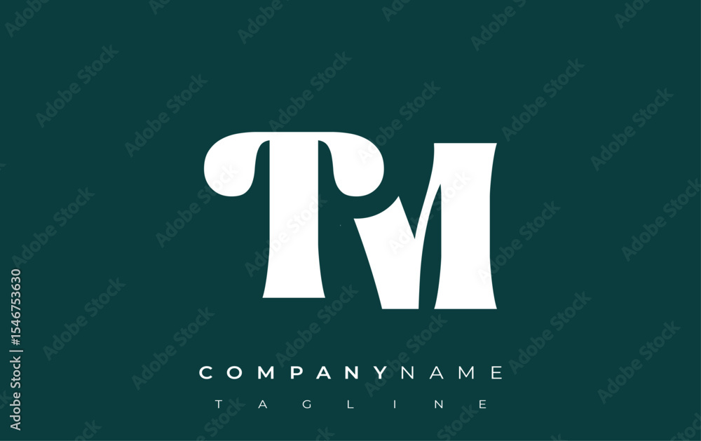 Fototapete tm creative abstract typography logo design. elegant logo combining bold typography and creative sha