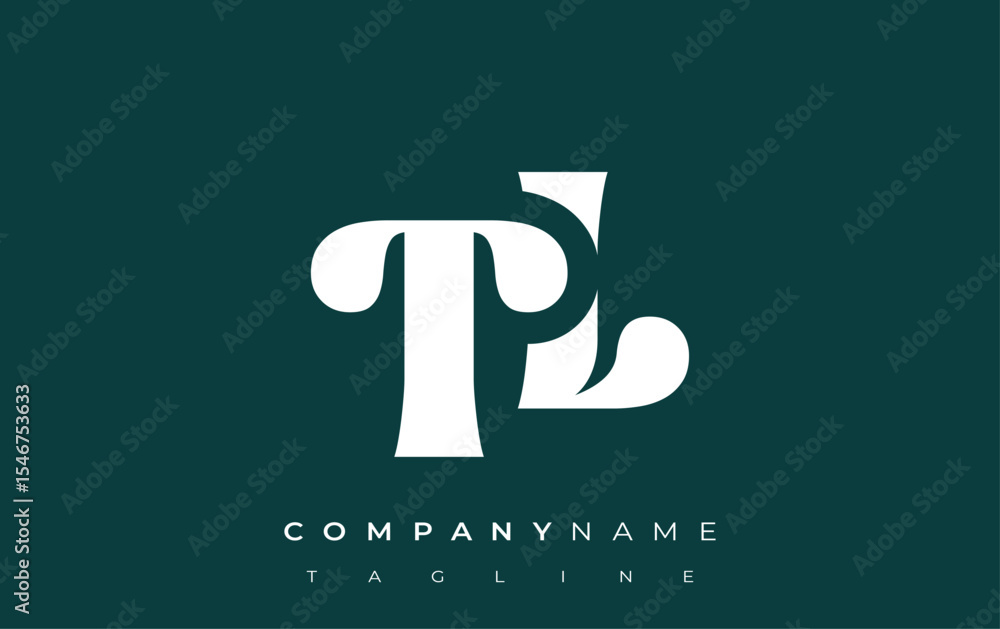 Fototapete tl creative abstract typography logo design. elegant logo combining bold typography and creative sha