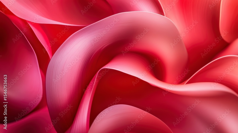 Aufkleber Abstract red swirls and curves, smooth texture, gradient color, dynamic design, flowing shapes.