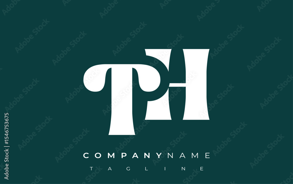 Fototapete th creative abstract typography logo design. elegant logo combining bold typography and creative sha