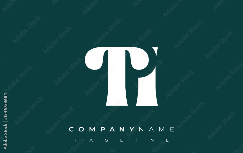 Fototapete ti creative abstract typography logo design. elegant logo combining bold typography and creative sha