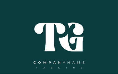 TG Creative Abstract Typography Logo Design. Elegant logo combining bold typography and creative shapes, ideal for branding and identity solutions.
