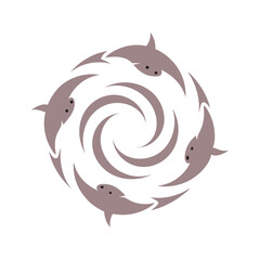 Piranha School In Amazon River Vector