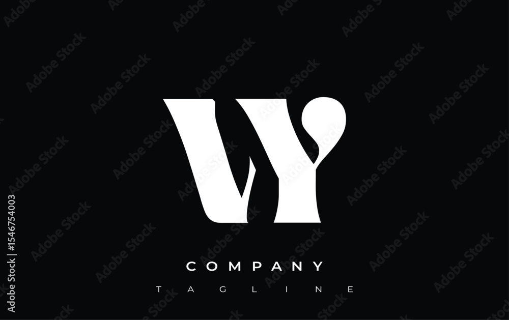Fototapete vy creative abstract typography logo design. elegant logo combining bold typography and creative sha