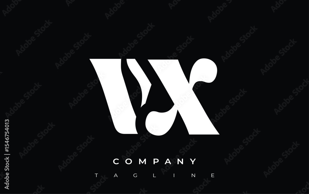 Fototapete vx creative abstract typography logo design. elegant logo combining bold typography and creative sha