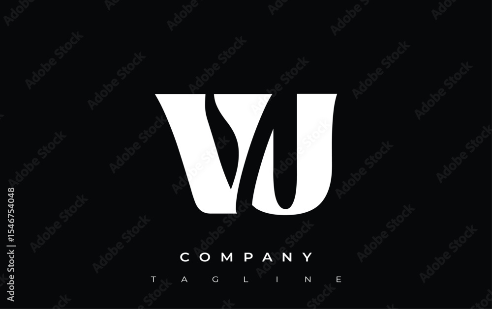 Fototapete vu creative abstract typography logo design. elegant logo combining bold typography and creative sha