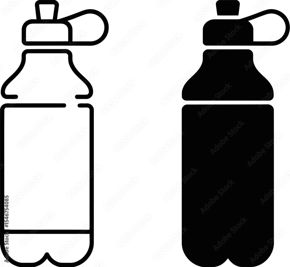 Poster water bottle icon vector illustration set isolated on background for design and web use editable sto
