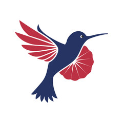 Obraz premium Hummingbird Hover Hibiscus Blossom Silhouette