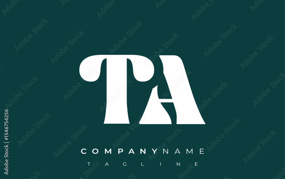 Fototapete ta creative abstract typography logo design. elegant logo combining bold typography and creative sha