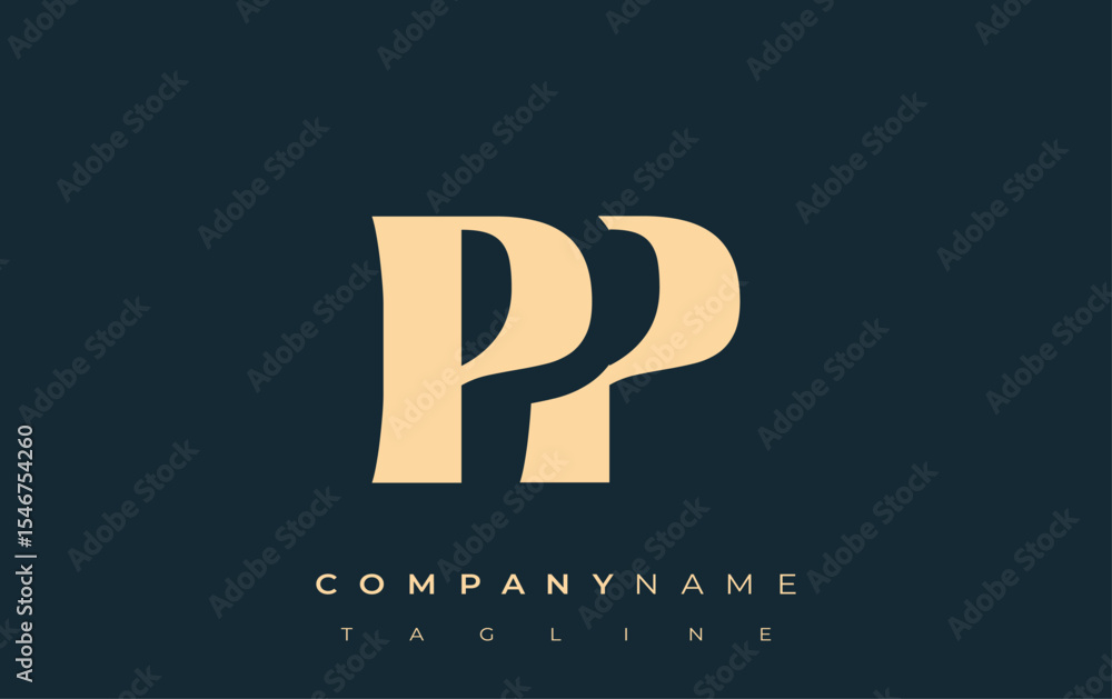 Fototapete pp creative abstract typography logo design. elegant logo combining bold typography and creative sha