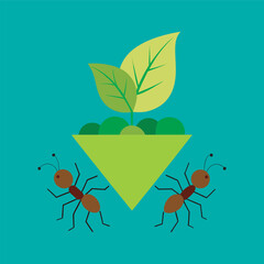 Ant Colony Farm Silhouette Vector Design