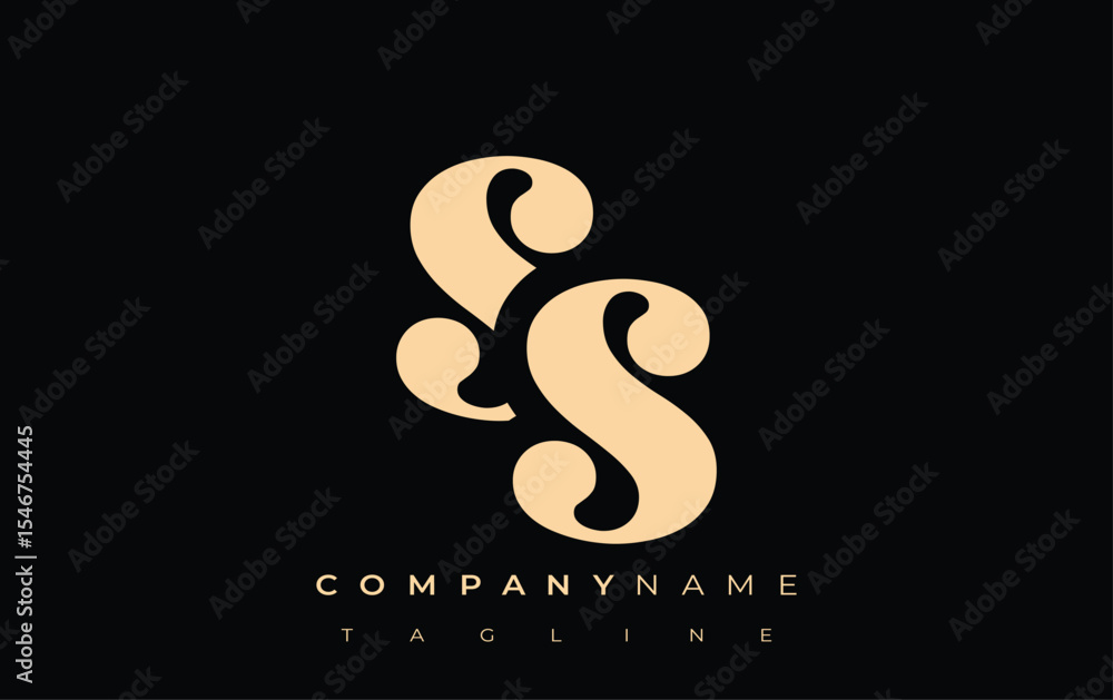 Fototapete ss creative abstract typography logo design. elegant logo combining bold typography and creative sha