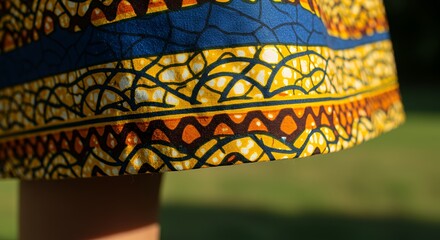 Vibrant African Print Skirt Hem Detail: Close-up of Colorful Fabric
