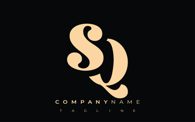 SQ Creative Abstract Typography Logo Design. Elegant logo combining bold typography and creative shapes, ideal for branding and identity solutions.