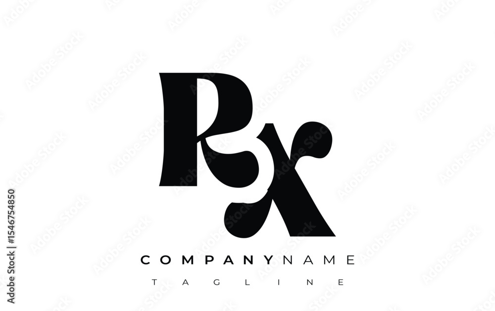 Fototapete rx creative abstract typography logo design. elegant logo combining bold typography and creative sha
