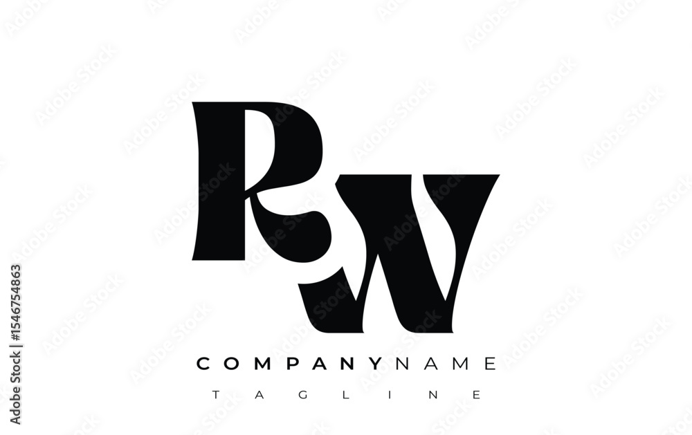 Fototapete rw creative abstract typography logo design. elegant logo combining bold typography and creative sha