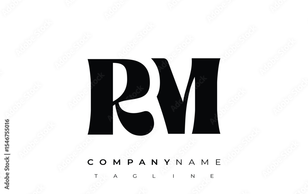Fototapete rm creative abstract typography logo design. elegant logo combining bold typography and creative sha
