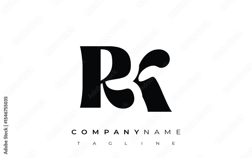 Fototapete rk creative abstract typography logo design. elegant logo combining bold typography and creative sha