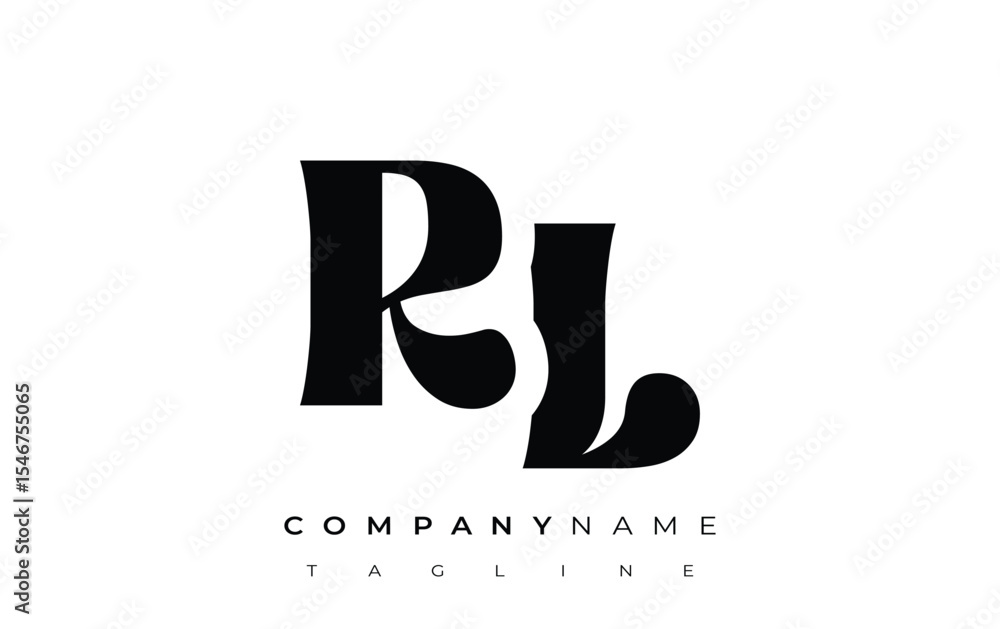 Fototapete rl creative abstract typography logo design. elegant logo combining bold typography and creative sha