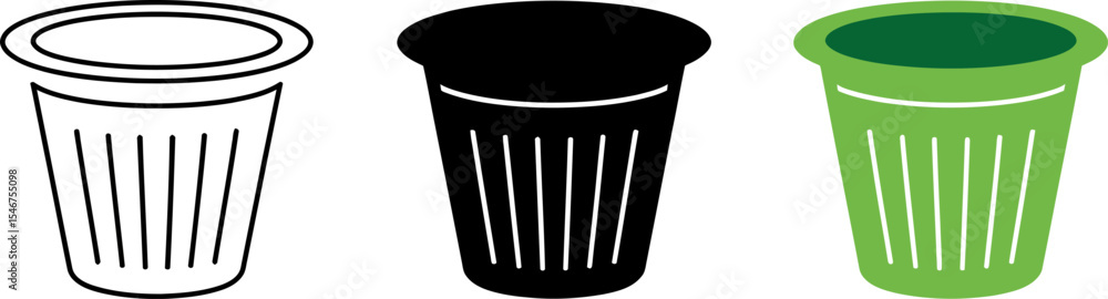 Poster trash can vector illustration set of different styles for design elements and graphic resources edit