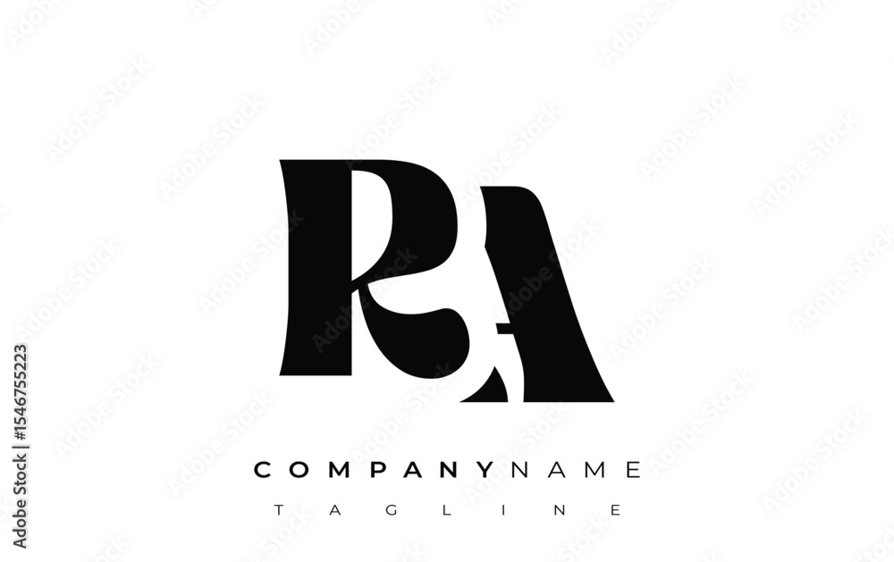 Fototapete ra creative abstract typography logo design. elegant logo combining bold typography and creative sha