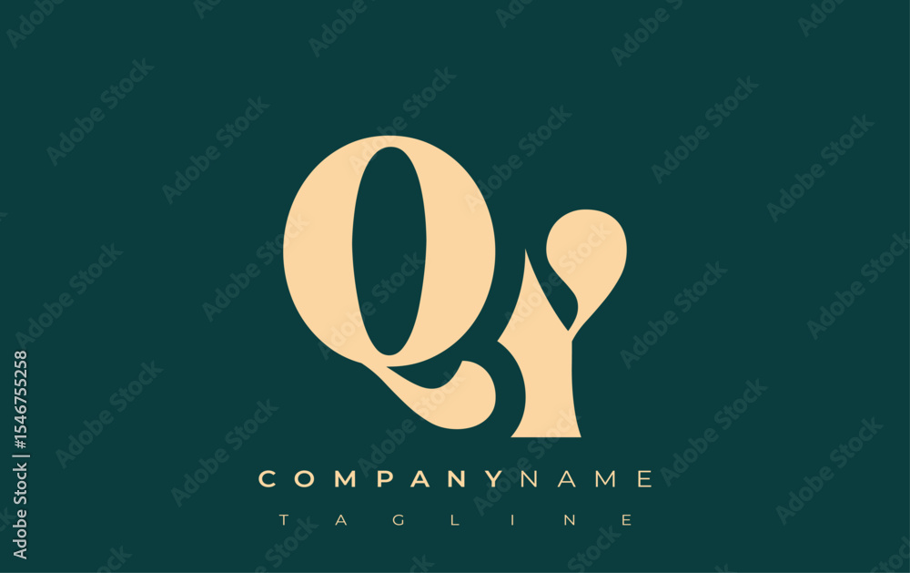 Fototapete qy creative abstract typography logo design. elegant logo combining bold typography and creative sha