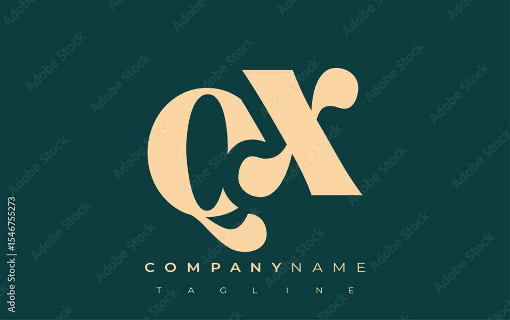 Fototapete qx creative abstract typography logo design. elegant logo combining bold typography and creative sha