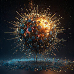 Conceptual Image of AI Singularity Explosion