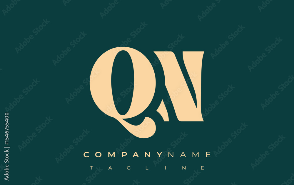 Fototapete qn creative abstract typography logo design. elegant logo combining bold typography and creative sha