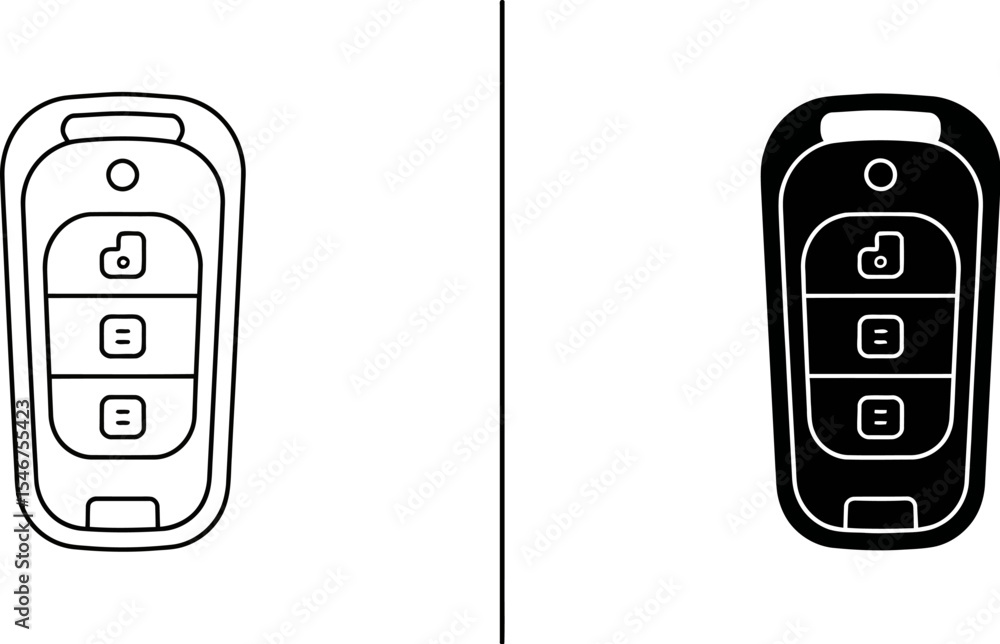Poster vehicle remote control illustration car key fob vector icon design for security and access system ed