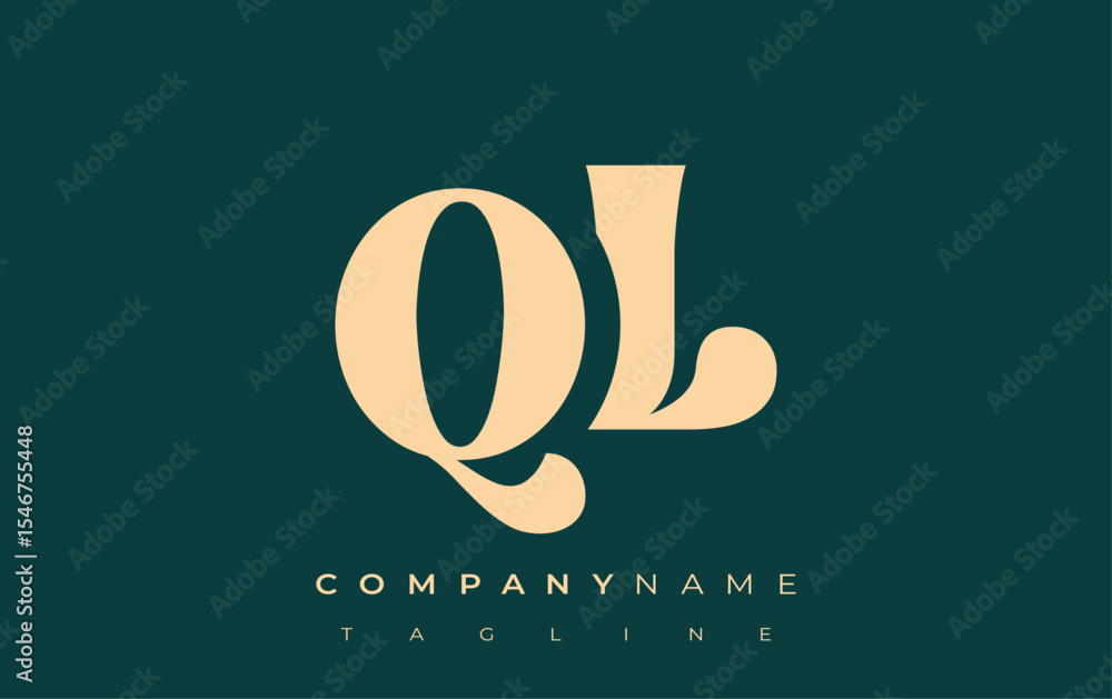 Fototapete ql creative abstract typography logo design. elegant logo combining bold typography and creative sha