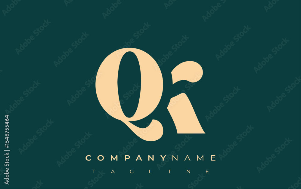Fototapete qk creative abstract typography logo design. elegant logo combining bold typography and creative sha