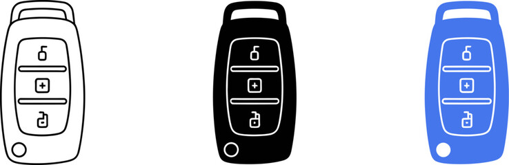 Car key fob vector illustration remote vehicle access security system smart keyless entry auto lock unlock editable stock vector
